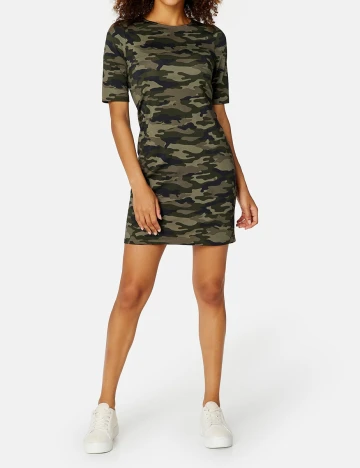Rochie scurta Happy Holly, army, 32/34 Verde
