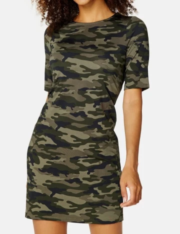 Rochie scurta Happy Holly, army, 32/34 Verde