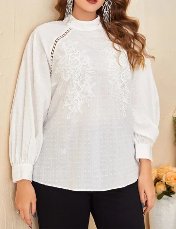 Camasa SHEIN CURVE, alb, 0 XL Alb