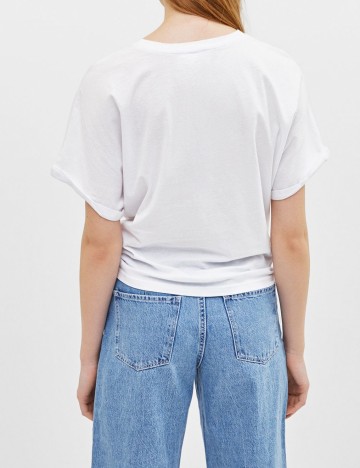 Tricou Bershka, alb, S