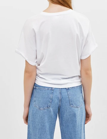 Tricou Bershka, alb, S