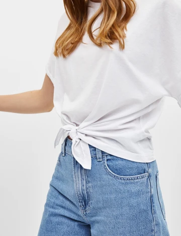 Tricou Bershka, alb, S