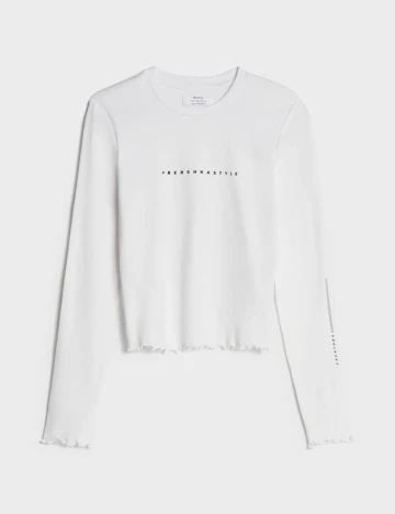 Bluza Bershka, alb, L Alb