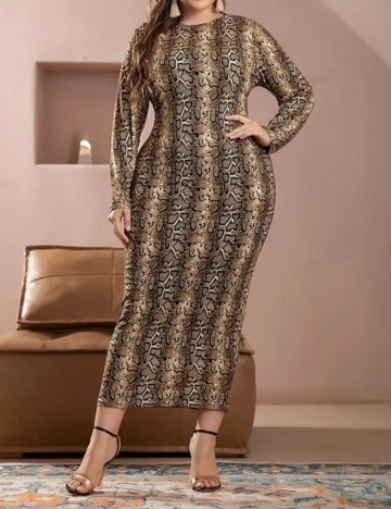 Rochie lunga SHEIN CURVE, imprimeu sarpe, 3XL