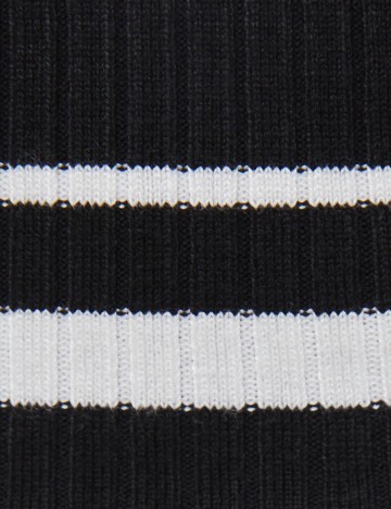 Top Bershka, negru/alb, M