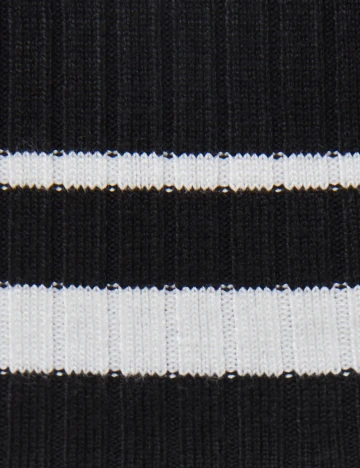 Top Bershka, negru/alb, M Negru