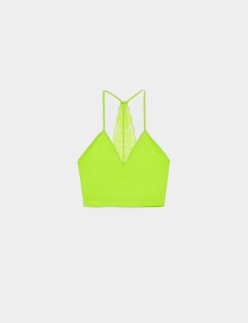 Top Bershka, verde, M