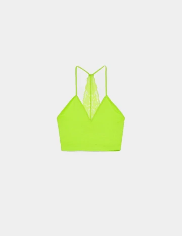 Top Bershka, verde, M