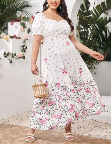 Rochie Lunga SHEIN CURVE, alb, 0 XL Alb