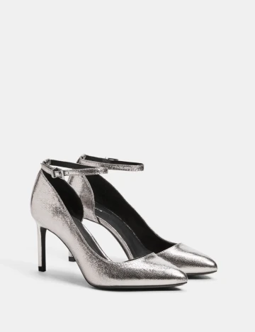 Pantofi Bershka, argintiu, 36