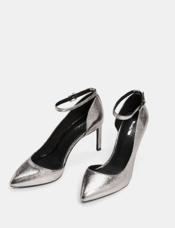 Pantofi Bershka, argintiu, 36