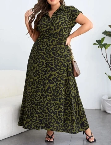 Rochie Lunga SHEIN CURVE, verde, 1 XL Verde