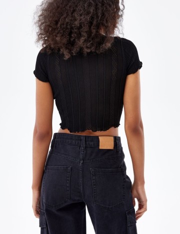 Top Bershka, negru, M