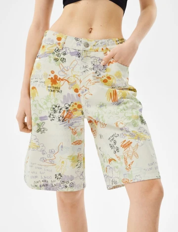 Pantaloni scurti Bershka, mix culori, 36
