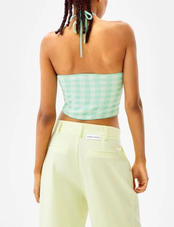 Top Bershka, verde, S