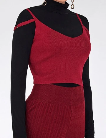 Top SHEIN, rosu, M