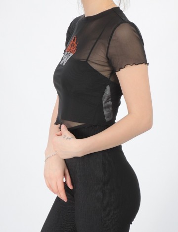 Top Bershka, negru, S