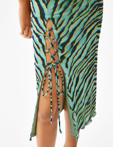 Rochie medie Bershka, verde, S