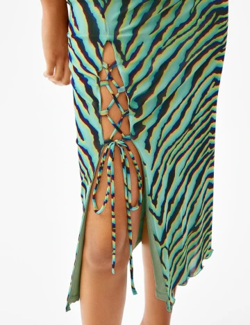 Rochie medie Bershka, verde, S
