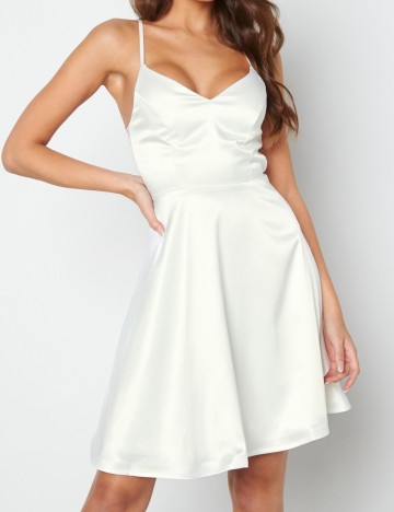 Rochie scurta BUBBLEROOM, alb, 38