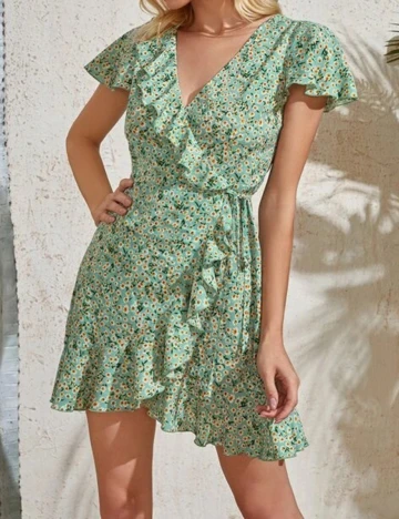 Rochie Scurta SHEIN, verde, S Verde