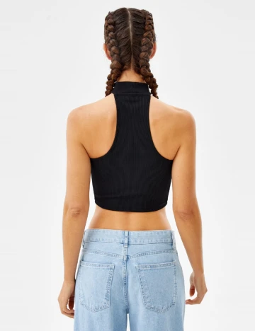 Top Bershka, negru, S