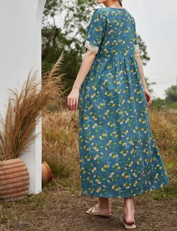 Rochie Lunga SHEIN, albastru, XL Albastru