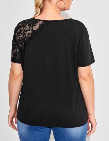 Tricou SHEIN CURVE, negru, 4XL