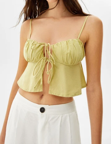 Top Bershka, galben, M Galben