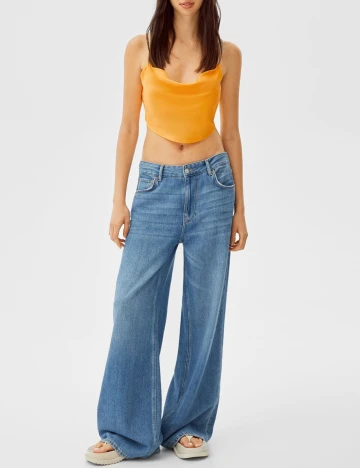 Top Bershka, portocaliu, S