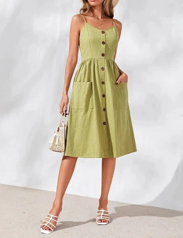 Rochie Medie SHEIN, verde oliv, XS Verde