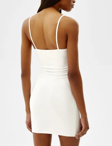 Rochie scurta Bershka, alb, S Alb