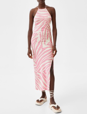 Rochie lunga Bershka, roz, M