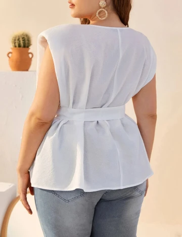 Bluza SHEIN CURVE, alb, 4XL Alb