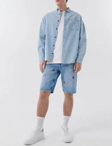 Pantaloni scurti CROPP, albastru, 28