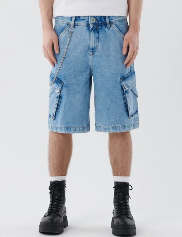Pantaloni scurti CROPP, albastru, 30