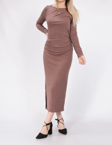 Rochie medie BUBBLEROOM, maro, M