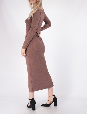 Rochie medie BUBBLEROOM, maro, M