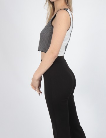 Top SHEIN, alb/gri, S