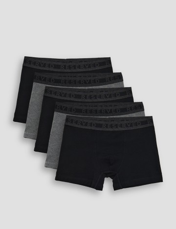 Set Boxeri Reserved, negru/gri, S