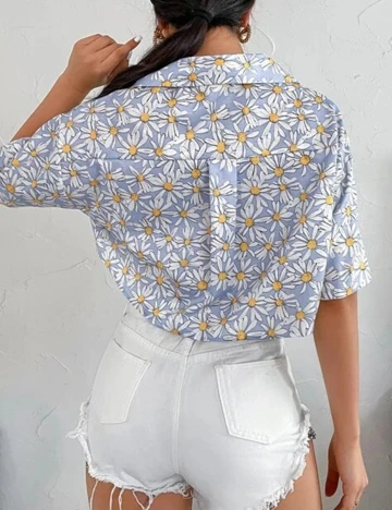 Top SHEIN, bleu, S Albastru