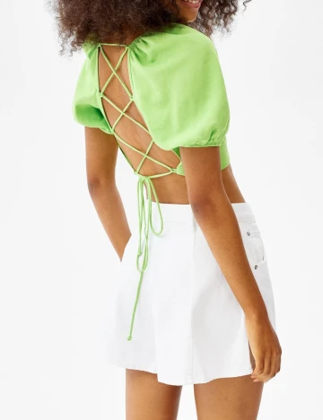 Top Bershka, verde, L