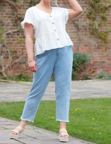 Camasa SHEIN CURVE, alb, 4XL Alb