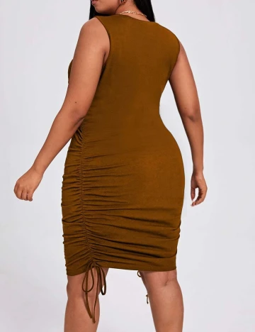 Rochie scurta SHEIN CURVE, maro, 0 XL