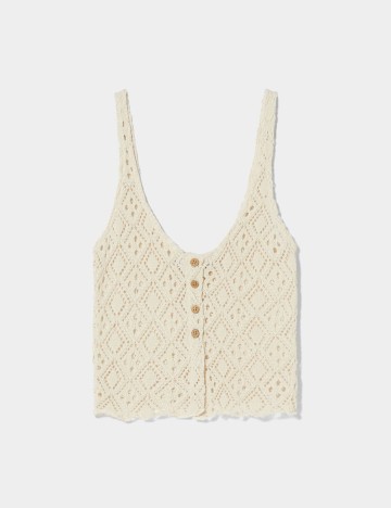 Top Bershka, alb, M