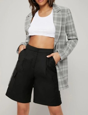 Pantaloni Scurti SHEIN, negru, M