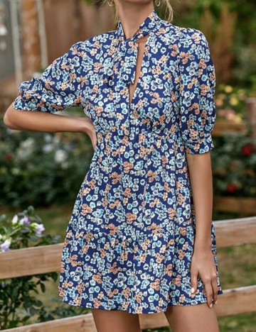 Rochie scurta SHEIN, albastru, S