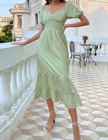 Rochie medie SHEIN, verde, M