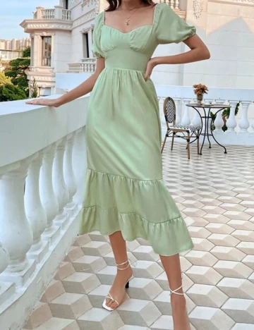 Rochie medie SHEIN, verde, M