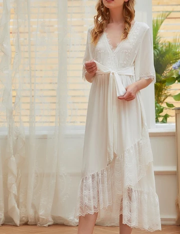 Rochie Lunga de noapte SHEIN, alb, XL